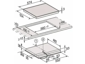 Miele KM6520 FR, Einbau-Cerankochfeld