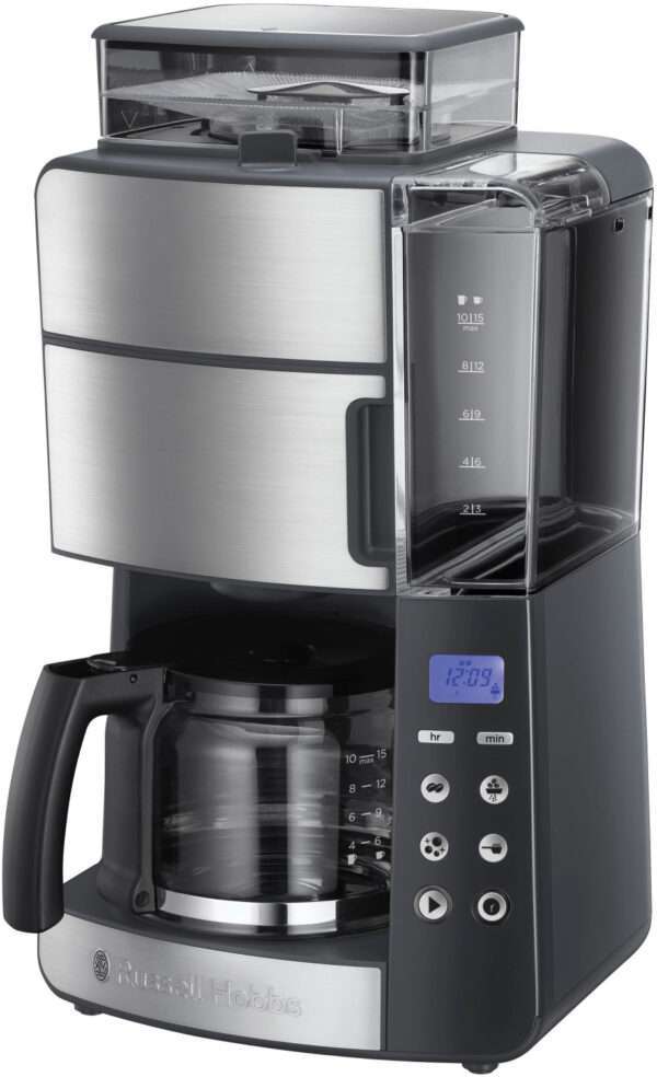 Russell Hobbs Grind & Brew Glass, Kaffeemaschine mit integriertem Mahlwerk