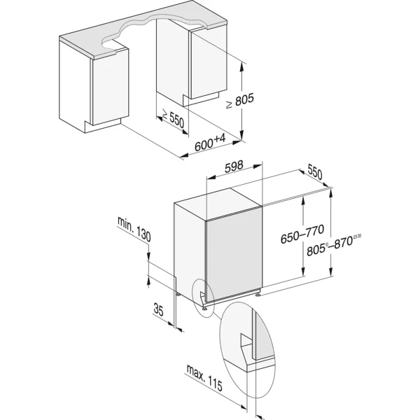 Miele G5450SCVi edelstahl, Einbau-Geschirrspüler 60 cm – Bild 3